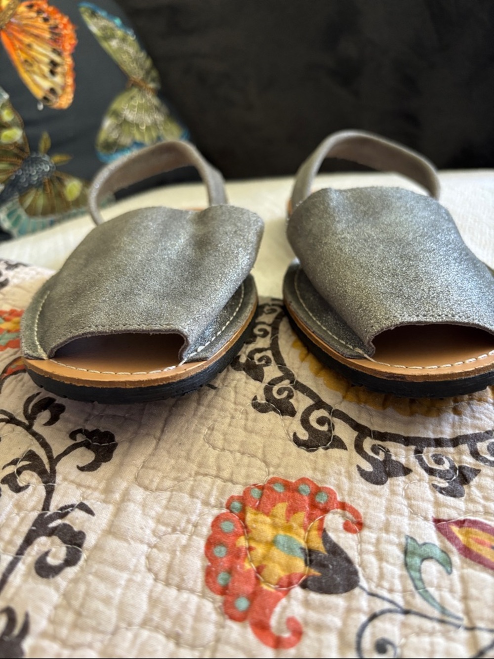Jeffrey Campbell Pewter Ibiza Slingback Sandals Size EU 41 Made In Spain - Picture 10 of 13